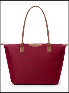 Vegan Leather Hobo Tote Foldable Nylon Shoulder Bag Casual Elegant Minimal